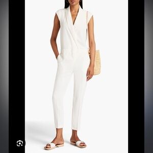 ba&sh White Sleeveless V-Neck Tailored Jumpsuit